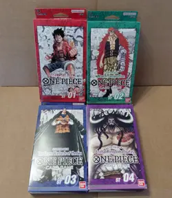 One Piece Starter Deck ST01 ST02 ST03 ST04 PRE-ERRATA No Serial Lot Set ENGLISH - Image 1
