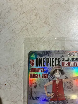 One Piece Monkey D. Luffy US Voyage College Basketball Promo Card (Mint - New) - Image 2