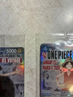 One Piece Monkey D. Luffy US Voyage College Basketball Promo Card (Mint - New) - Image 3