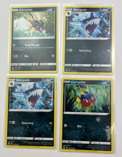 4 Card Lot carvanha sharpedo common Reverse Holo Pokemon TCG - Image 1