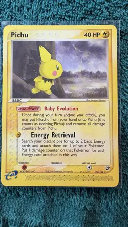 Pokemon EX Sandstorm 2003 Pichu 20/100 Non Holo Rare NM Card - Image 2