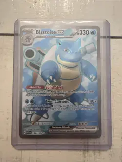 Pokemon Blastoise ex Scarlet & Violet 151 Ultra Rare Full Art Holo 184/165 TCG - Image 1