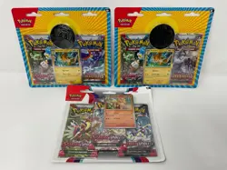 Pokemon TCG Scarlet & Violet + Paldea Evolved Blister 2 Pack Pawmot Promo LOT - Image 1