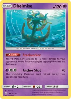 Dhelmise 59/145 Rare SM - Guardians Rising Pokemon TCG - Image 1