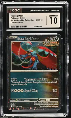 2025 Pokemon McDonald's Collection Roaring Moon Confetti 011/015 CGC 10 #011/015 - Image 1