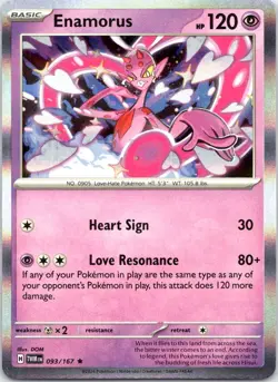 ENAMORUS 093/167 RARE TWILIGHT MASQUERADE POKEMON LP HOLO - Image 1