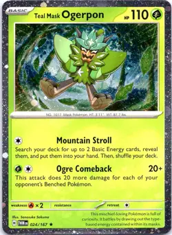 TEAL MASK OGERPON (COSMOS HOLO) 024/167 HOLO POKEMON LP - Image 1