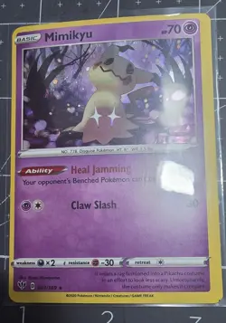 Pokemon TCG : Mimikyu 081/189 - **Cosmos Holo Rare** Miscut 1x Alignment Dot. - Image 1