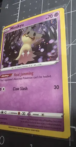 Pokemon TCG : Mimikyu 081/189 - **Cosmos Holo Rare** Miscut 1x Alignment Dot. - Image 5