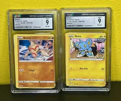 Pokemon 2023 Shinx And Baltoy Miscut Error Pair With Alignment Dot - Image 1