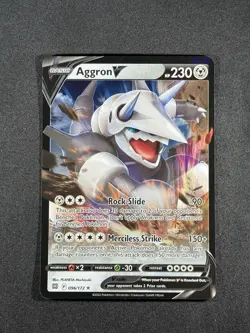 Pokemon TCG Brilliant Stars Aggron V Ultra Rare 96/172 Full Art Holo - Image 1