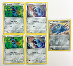 Pokemon Tcg Lot of 5 Beldum, Metang Reverse Holo Common basic - Image 1