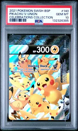 2021 POKEMON SWSH BLACK STAR PROMO #140 PIKACHU V-UNION PSA 10 - Image 1