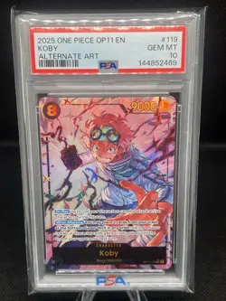 PSA 10 Koby OP11-119 Alt Art 2025 One Piece A Fist of Divine Speed - Image 1