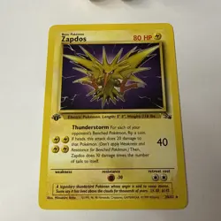 1st Edition Zapdos 30/62 Rare Fossil Pokemon Card - Image 2