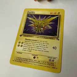 1st Edition Zapdos 30/62 Rare Fossil Pokemon Card - Image 3
