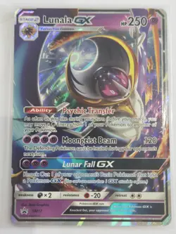 Lunala GX SM17 Holo Promo Card Lightly Played Card Condition All Around Card - Image 1