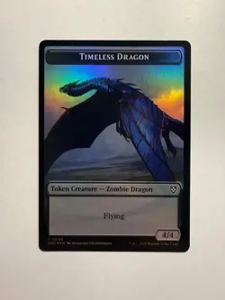 Timeless Dragon // Zombie (0007) Double-Sided Token 6 // 7 MTG Aetherdrift Foil - Image 1