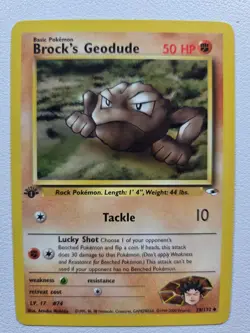 Brock's Geodude (38) Gym Heroes 038/132 Uncommon 1st Edition NM Pokemon TCG - Image 1