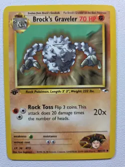 Brock's Graveler Gym Heroes 040/132 Uncommon 1st Edition NM Pokemon TCG - Image 1