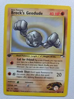 Brock's Geodude (66) Gym Heroes 066/132 Common 1st Edition NM Pokemon TCG - Image 1