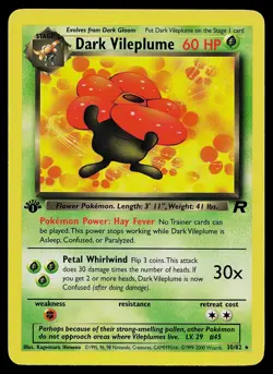 Pokemon Card - Dark Vileplume Team Rocket 30/82 1st Edition Rare - Image 1