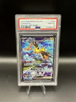 2023 POKEMON SV2a KO ZAPDOS ex SPECIAL ART RARE #204 PSA 10 GEM MT - Image 3
