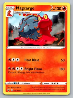 Pokemon TCG SWSH04: Vivid Voltage Magcargo 028/185 - Image 1