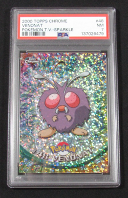 2000 Topps Chrome Pokemon T.V. #48 SPARKLE VENONAT PSA 7 NM - Image 1