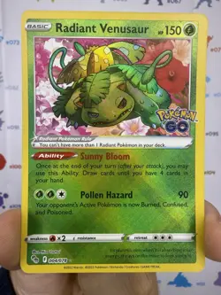 Radiant Venusaur 004/078 Pokemon TCG Radiant Rare Pokemon GO Near Mint - Image 1