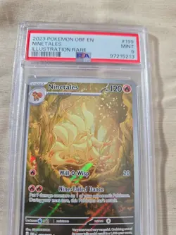 Pokemon TCG Obsidian Flames Ninetales Illustration Rare Holo 199/197 PSA 9 - Image 3