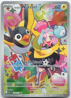 Iono's Wattrel 231/217 Illustration Rare Ascended Heroes Pokemon Near Mint - Image 1