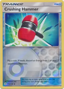 Pokemon - Crushing Hammer - 115/149 - Reverse Holo - Sun & Moon - LP - Image 1