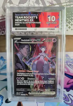 Pokemon Team Rocket's Mewtwo EX 231/182 ACE 10 PERFECT Subgrades Destined Rivals - Image 2