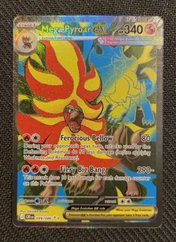 Pokemon Mega Pyroar EX Chaos Rising 099/086 SecretRare Full Art Holo English - Image 1