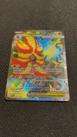 Pokemon Mega Pyroar EX Chaos Rising 099/086 SecretRare Full Art Holo English - Image 3