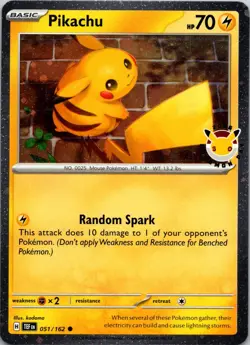 Pikachu (Pokemon Day 2026) 051/162 Holo Pokemon Holo NM - Image 1