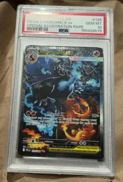 2025 POKEMON PFL EN-PHANTASMAL FLAMES #125 MEGA CHARIZARD X EX (PSA 10) GEM MINT - Image 3