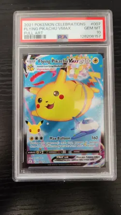 2021 Pokemon Celebrations Flying Pikachu VMAX Full Art #007 PSA 10 - Image 1