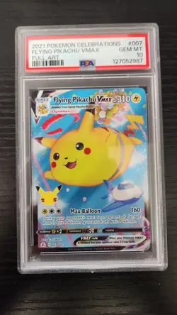 2021 Pokemon Celebrations Flying Pikachu VMAX Full Art #007 PSA 10 - Image 3