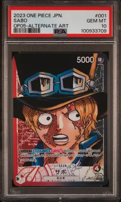 2023 ONE PIECE JAPANESE SABO ALTERNATE ART OP05-001 PSA 10 GEM MINT - Image 1