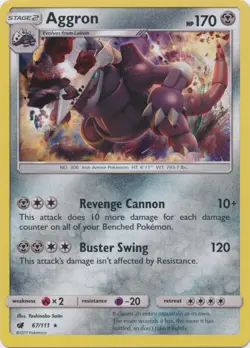 x1 Aggron - 67/111 - Holo Rare Pokemon SM4 Crimson Invasion M/NM - Image 1