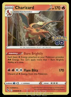 Charizard 010/078 Holo Rare Pokemon GO Pokemon Near Mint - Image 1