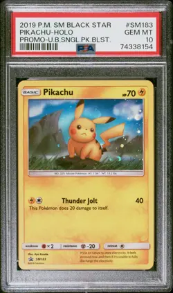 2019 Pokemon SM Black Star Promo Pikachu Holo #SM183 PSA 10 Gem Mint - Image 1
