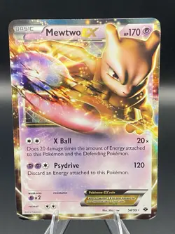 Pokemon TCG Mewtwo EX Next Destinies 54/99 Holo Ultra Rare LP - Image 1