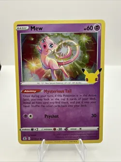 Mew Holo Rare Celebrations 011/025 Pokemon TCG Sword & Shield NM - Image 1
