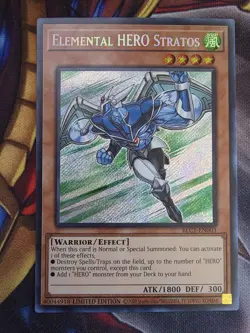 Yugioh - Elemental Hero Stratos BLC1-EN003 - Secret Rare - Limited Edition - NM - Image 1