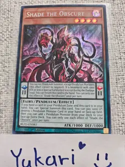 Shade the Obscure (Secret Rare) BLZD-EN083 1st Edition NM TCG Yugioh - Image 1