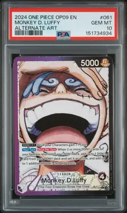 2024 ONE PIECE OP09-EMPERORS IN THE NEW WORLD #061 MONKEY D. LUFFY PSA 10 - Image 1