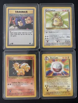 Pokemon 4 Card Lot - 1st Ed Here Comes Team Rocket + Shadowless - Image 1